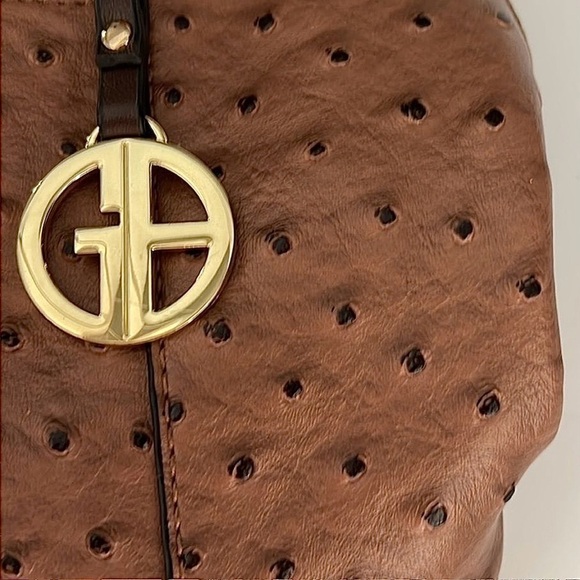 Giani Bernini‎ Ostrich-Embossed Dome Satchel, Created for Macy's Mocha Gold - Picture 5 of 6